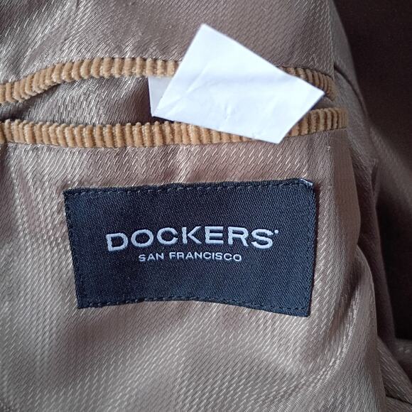VNTG Dockers Tan Corduroy Blazer 38R Y2K Old Money Classic Fall Quietlux Heritag - Picture 9 of 10